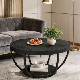 Bowl shaped coffee table, double-layer storage rack, round wooden cocktail table, tea table, and coffee table