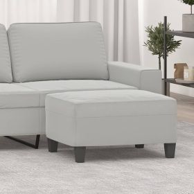 Footstool Light grey 100% polyester microfiber fabric, plywood