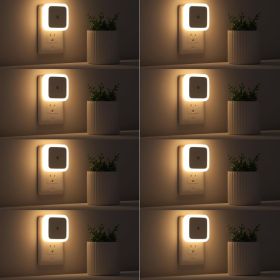 Sujeet Dusk-to-Dawn LED Plug-in Night Lights 8-Pack - Warm White Sensor Wall Nightlight Lamps For Hallways, Bedrooms & Stairs (Option: Warm White)