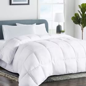 All Season Queen Cooling Comforter - Premium 2100 Series Down Alternative Comforter - Quilted Duvet Insert With Corner Tabs - Luxury Soft Hotel C (Option: White  Twin 64x88in)
