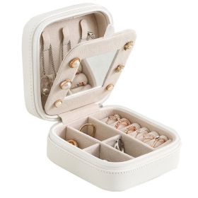 Green 3-Layer Flannel Jewelry Organizer Box Necklaces Earrings Rings Display Holder Case for Women Large Capacity With Lock (Color: White, size: L)
