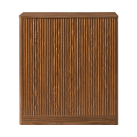34.3" modern wavy sideboard, curved contour design storage cabinet, 2-door cabinet with storage function, suitable for kitchen/bedroom/living roo (Color: Walnut)