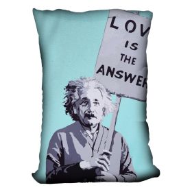 Banksy Love Is The Answer Light Blue Cushion (Insert: With Insert, size: 18" X 18")